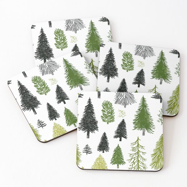 Item preview, Winter-Inspired Pine Tree Pattern with Snowflakes designed and sold by Piotrek0001.
