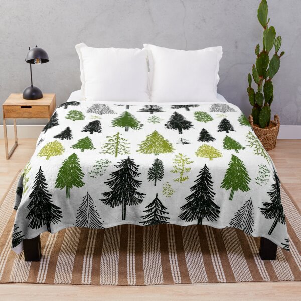 Item preview, Winter-Inspired Pine Tree Pattern with Snowflakes designed and sold by Piotrek0001.