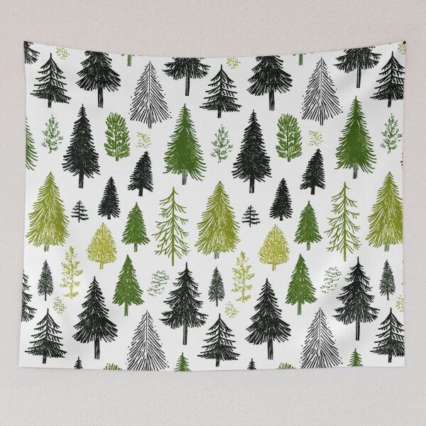 Item preview, Winter-Inspired Pine Tree Pattern with Snowflakes designed and sold by Piotrek0001.