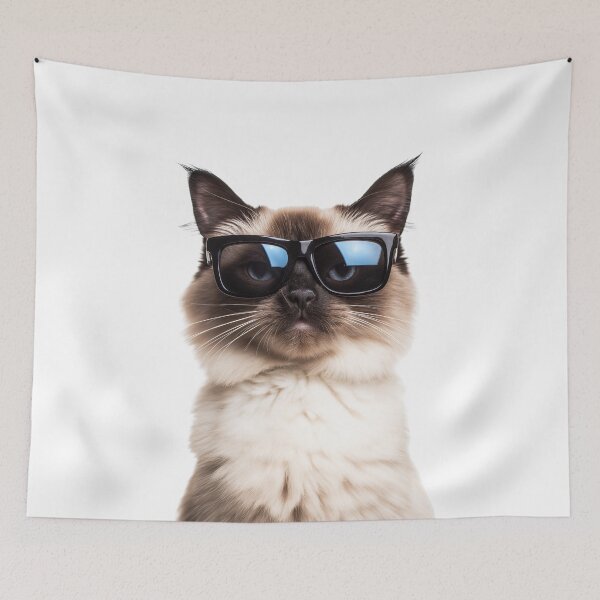 Item preview, Funny cool Ragdoll Cat wearing sunglasses designed and sold by LazyOwlStore.