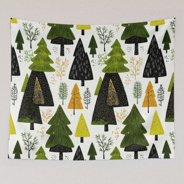Item preview, Scandinavian Evergreen Forest Design for Textiles designed and sold by Piotrek0001.