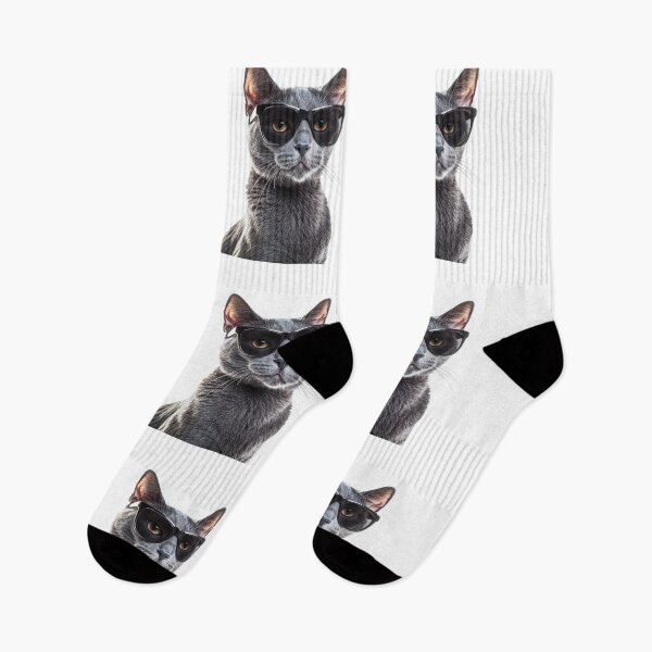 Item preview, Funny cool Russian Blue Cat wearing sunglasses designed and sold by LazyOwlStore.