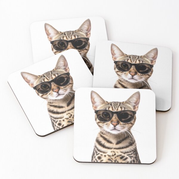 Item preview, Funny cool Savannah Cat wearing sunglasses designed and sold by LazyOwlStore.