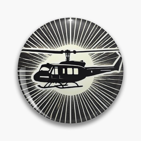 Item preview, Striking UH-1 Huey Silhouette with Radiant Sun Effect designed and sold by KittyKatto.