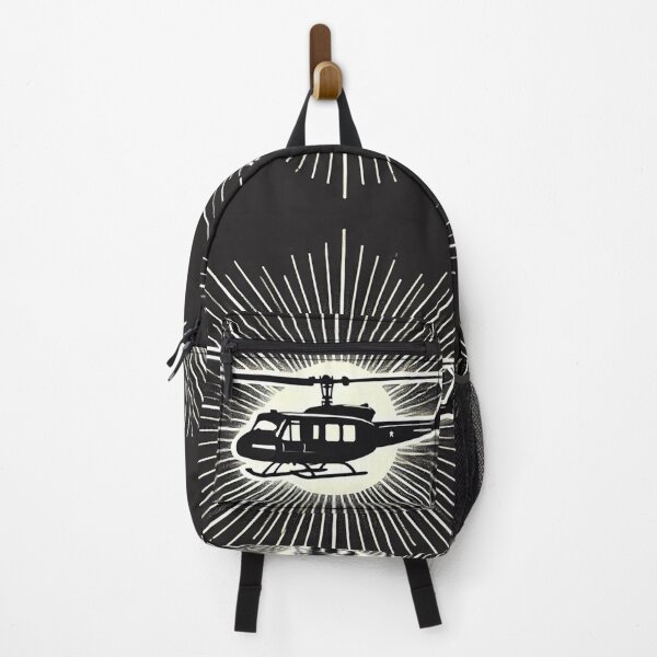 Item preview, Striking UH-1 Huey Silhouette with Radiant Sun Effect designed and sold by KittyKatto.