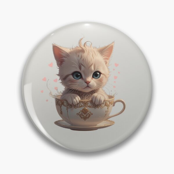 Item preview, Romantic Kitten in a Cup, Ideal Gift designed and sold by Indoni.