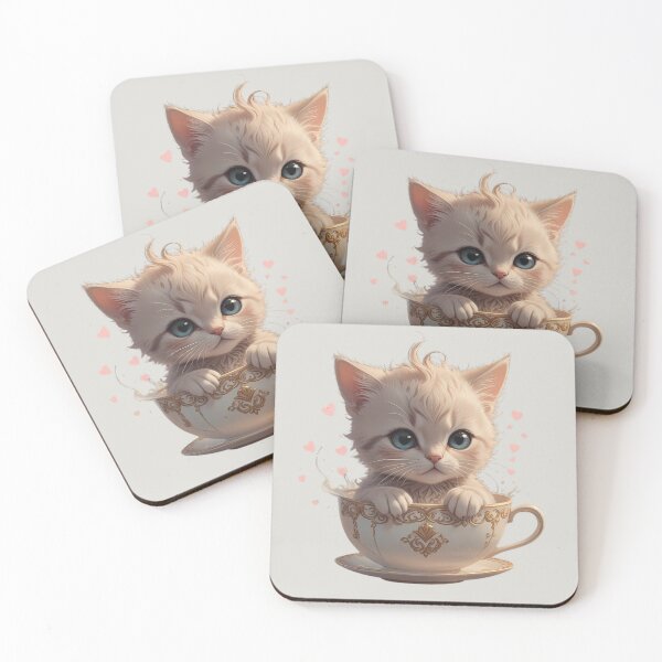 Item preview, Romantic Kitten in a Cup, Ideal Gift designed and sold by Indoni.