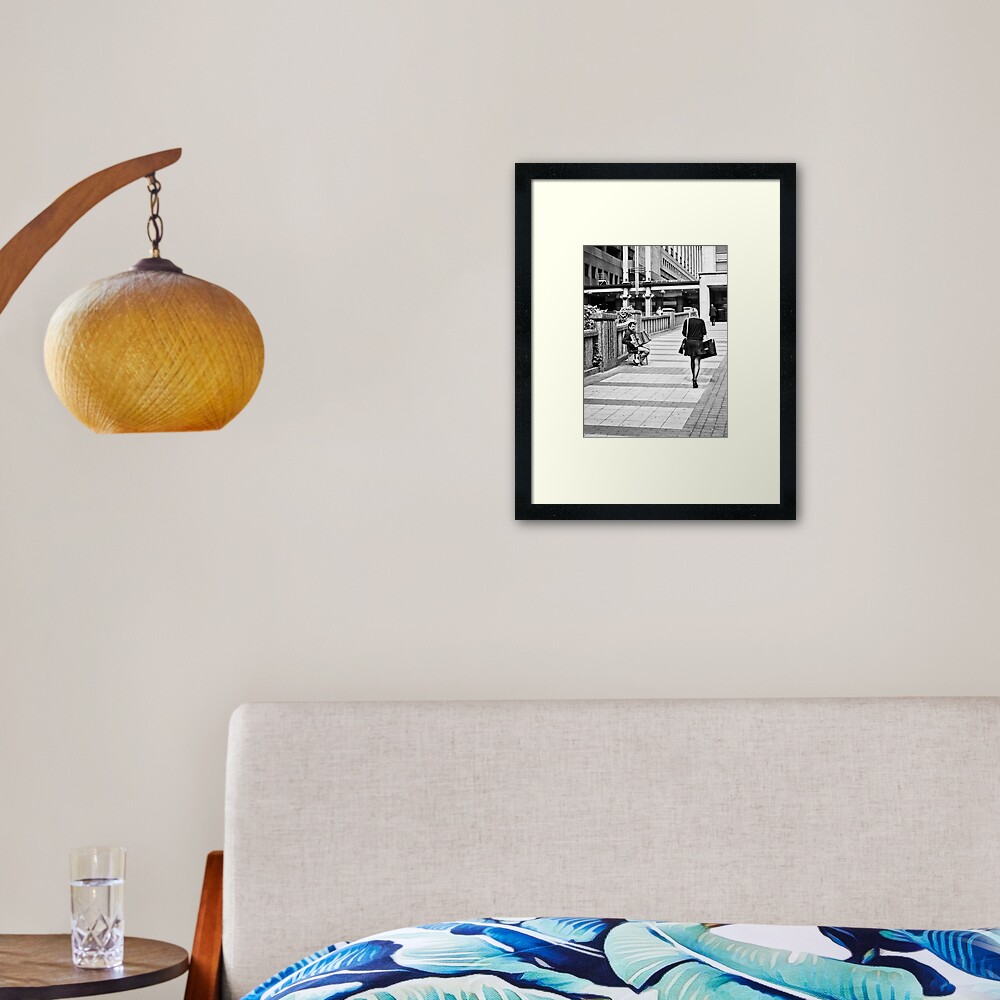 Shopping Begging Framed Art Print