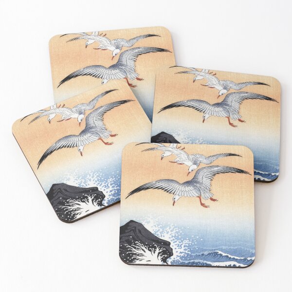 Item preview, Five seagulls above turbulent sea | Ohara Koson designed and sold by LaMadeleine.