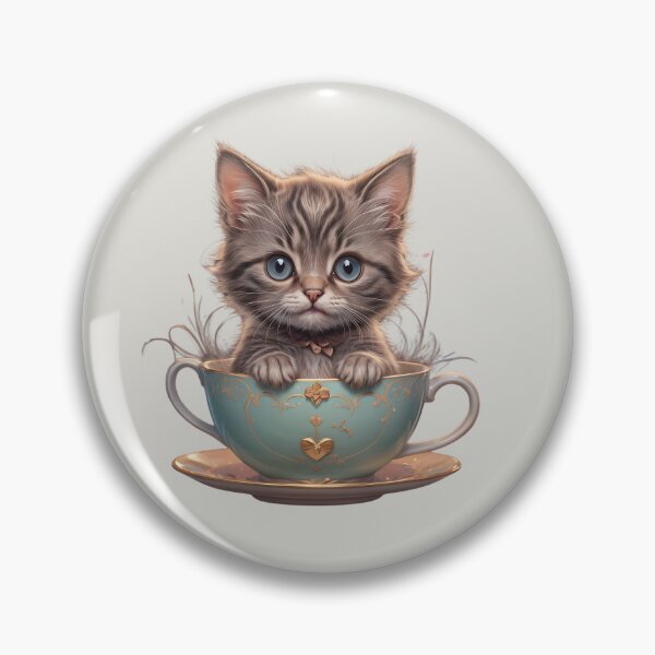 Item preview, Kitten in a Vintage Mug, Ideal Gift designed and sold by Indoni.