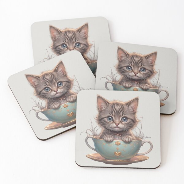 Item preview, Kitten in a Vintage Mug, Ideal Gift designed and sold by Indoni.