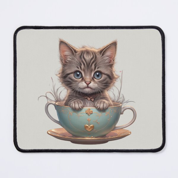 Item preview, Kitten in a Vintage Mug, Ideal Gift designed and sold by Indoni.