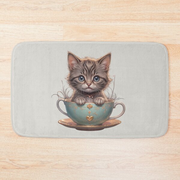 Item preview, Kitten in a Vintage Mug, Ideal Gift designed and sold by Indoni.