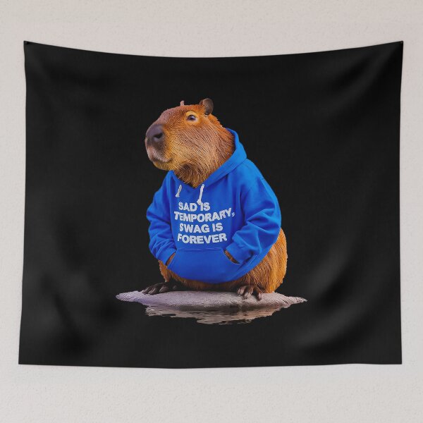 Item preview, Sad Is Temporary Swag Is Forever Capybara Swag  designed and sold by Amanda's Factory.