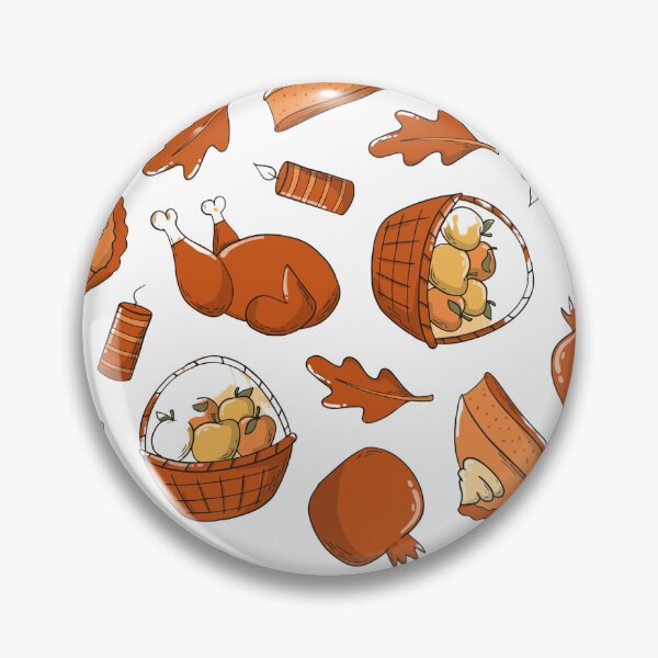 Item preview, Pattern with Roasted Turkey and Pumpkin - Thanksgiving Celebration, funny, gifts, stickers, mugs, t-shirt, designed and sold by Ewelina  Niemiec.