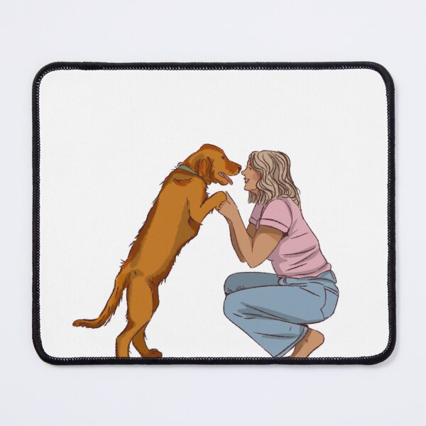 Item preview,  Women with pink shirt playing with her pig dog designed and sold by Hessah-HA.