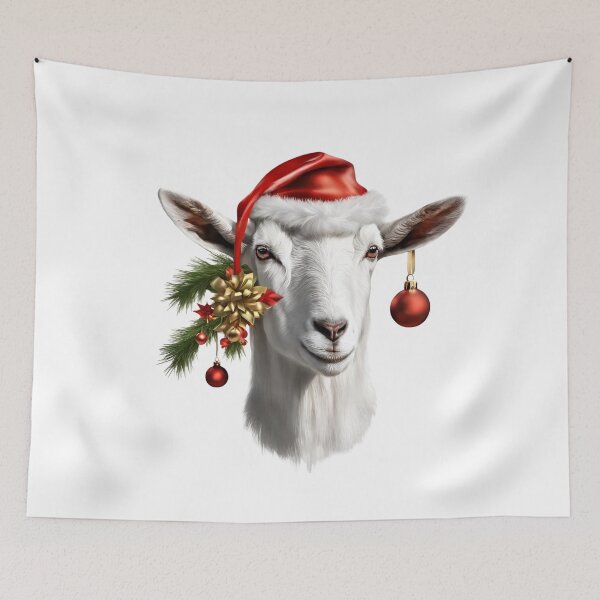 Item preview, Christmas Sheep Portrait, funny, gifts, xmas, merry, time, red, gold, green,  designed and sold by Ewelina  Niemiec.
