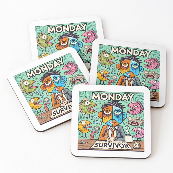 Item preview, Monday Survivor – Funny Cubism Art T-Shirt designed and sold by OzzFrequency.