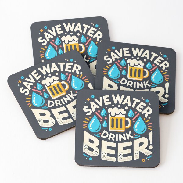 Item preview, Save Water, Drink Beer - Minimalist and Humorous Beer Illustration designed and sold by Art Horizon.