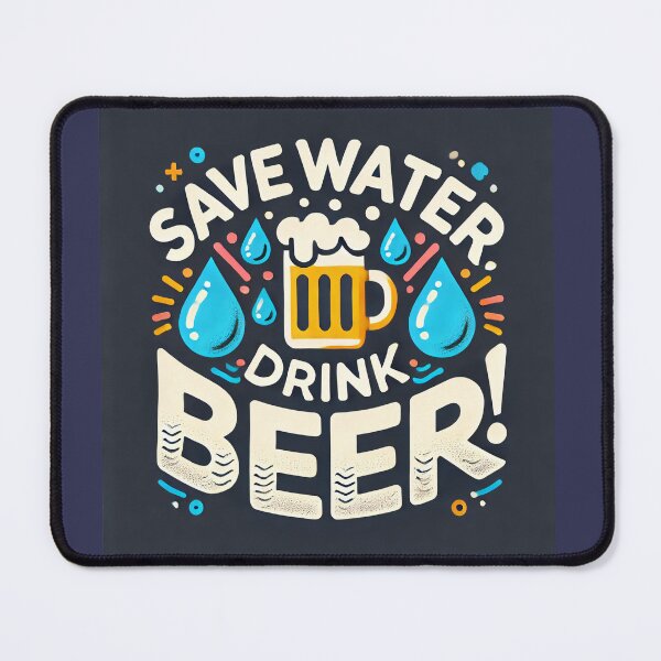 Item preview, Save Water, Drink Beer - Minimalist and Humorous Beer Illustration designed and sold by Art Horizon.