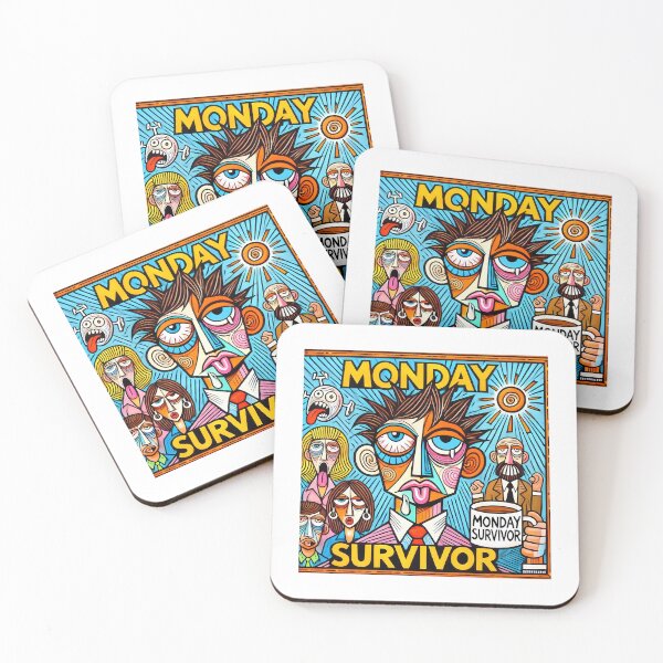 Item preview, Monday Survivor – Funny Cubism Art T-Shirt designed and sold by OzzFrequency.