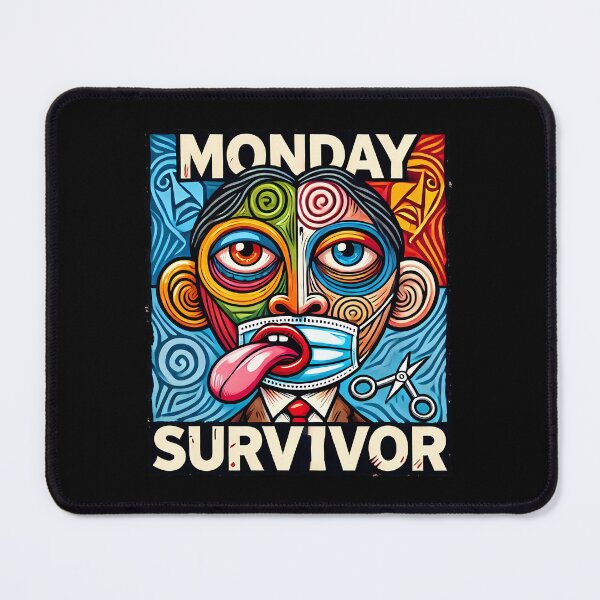 Item preview, Monday Survivor – Funny Cubism Art T-Shirt designed and sold by OzzFrequency.