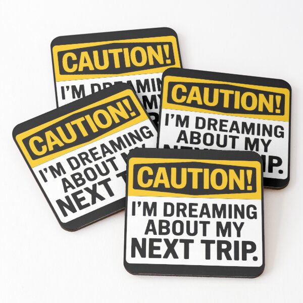 Item preview, Bumper Sticker - Caution! I'm Dreaming About My Next Trip - Funny Travel Design designed and sold by pod24.