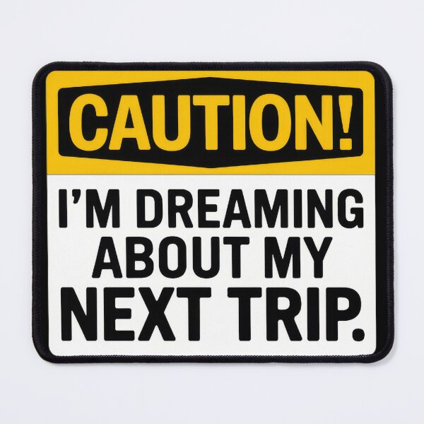 Item preview, Bumper Sticker - Caution! I'm Dreaming About My Next Trip - Funny Travel Design designed and sold by pod24.