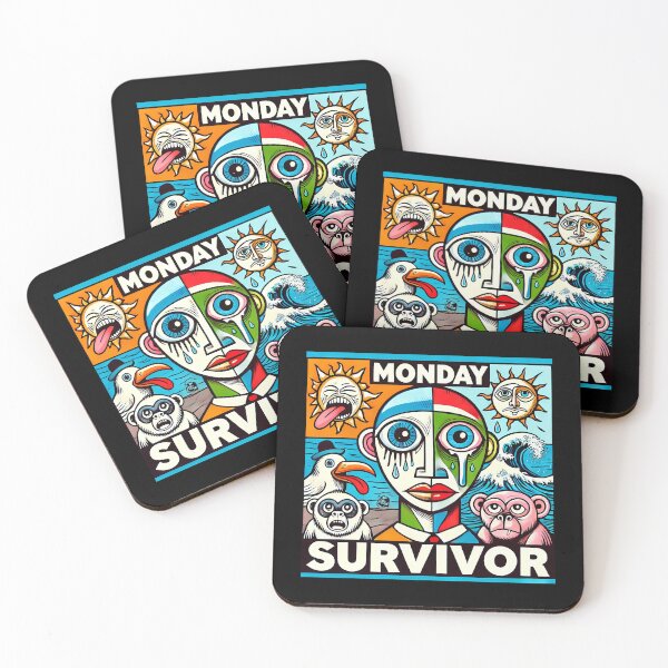 Item preview, Monday Survivor – Funny Cubism Art T-Shirt designed and sold by OzzFrequency.