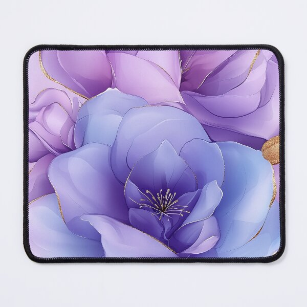 Item preview, 3D Purple Peonies with Gold Edges on Gradient Background designed and sold by GoldenTealArts.