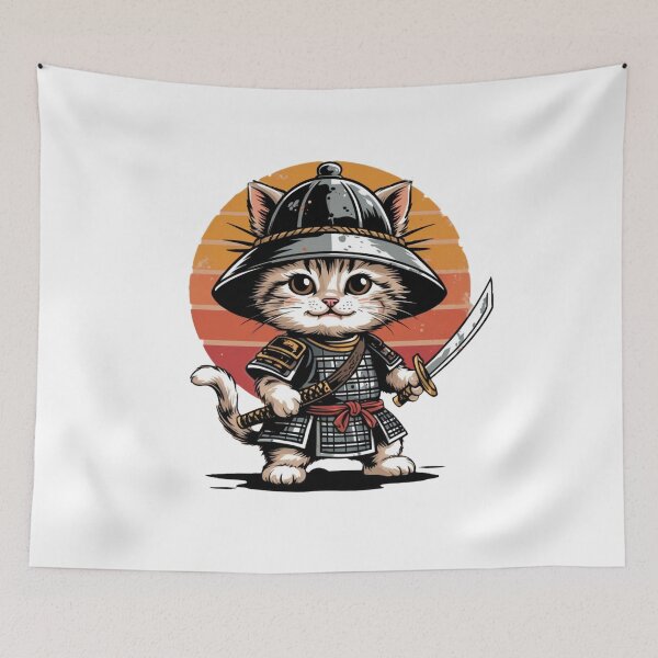 Item preview, Cute Samurai Cat designed and sold by CuteopiaGallery.