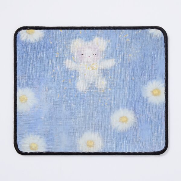 Item preview, White Teddy Bear Floating in Sky With Daisies and Sparkles designed and sold by GoldenTealArts.