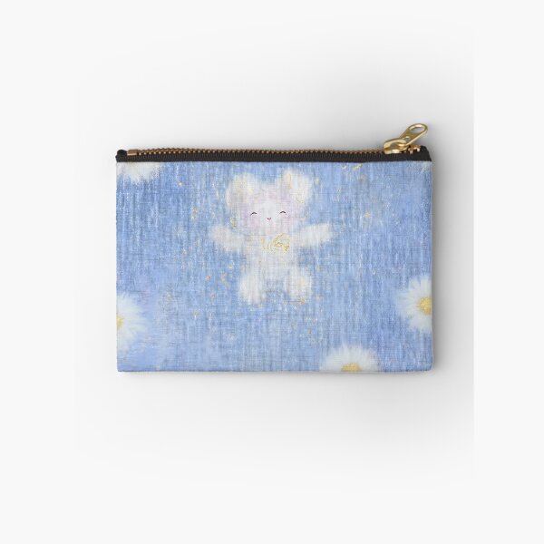 Item preview, White Teddy Bear Floating in Sky With Daisies and Sparkles designed and sold by GoldenTealArts.