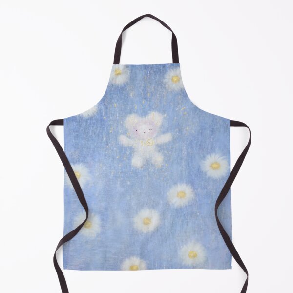 Item preview, White Teddy Bear Floating in Sky With Daisies and Sparkles designed and sold by GoldenTealArts.