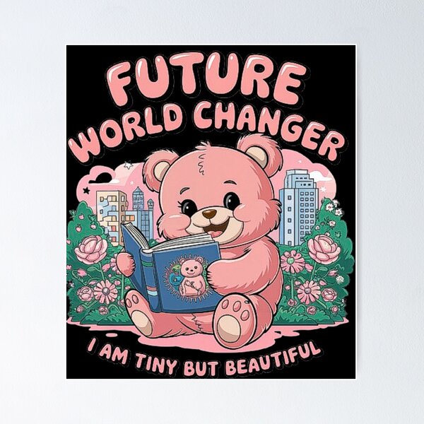 Item preview, Cute Pink Bear Reading Book Design - Future World Changer designed and sold by love3617.