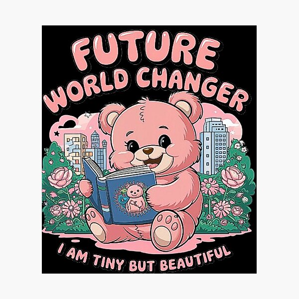 Item preview, Cute Pink Bear Reading Book Design - Future World Changer designed and sold by love3617.