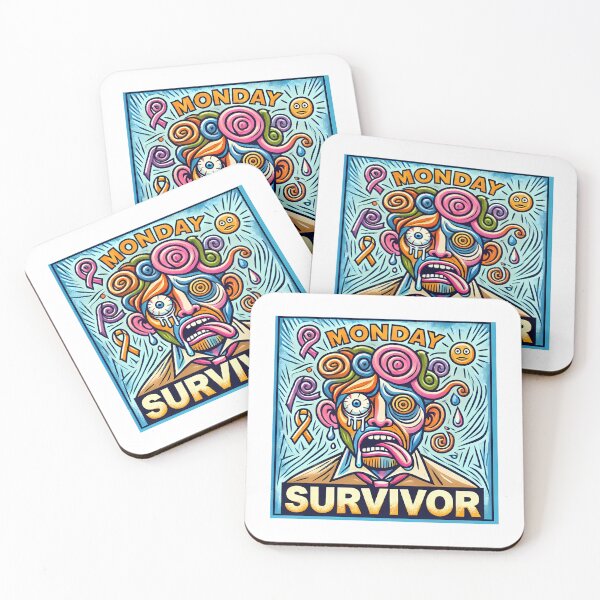 Item preview, Monday Survivor – Funny Cubism Art T-Shirt designed and sold by OzzFrequency.
