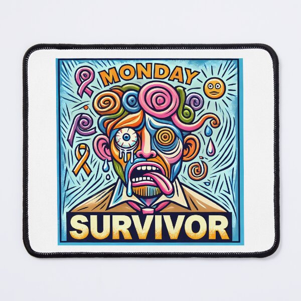 Item preview, Monday Survivor – Funny Cubism Art T-Shirt designed and sold by OzzFrequency.