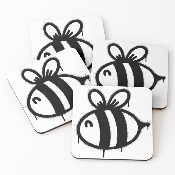 Item preview, Spray Paint Bee Design – Urban Street Art Honeybee Graphic with Dripping Effect designed and sold by WilliamsonMedia.