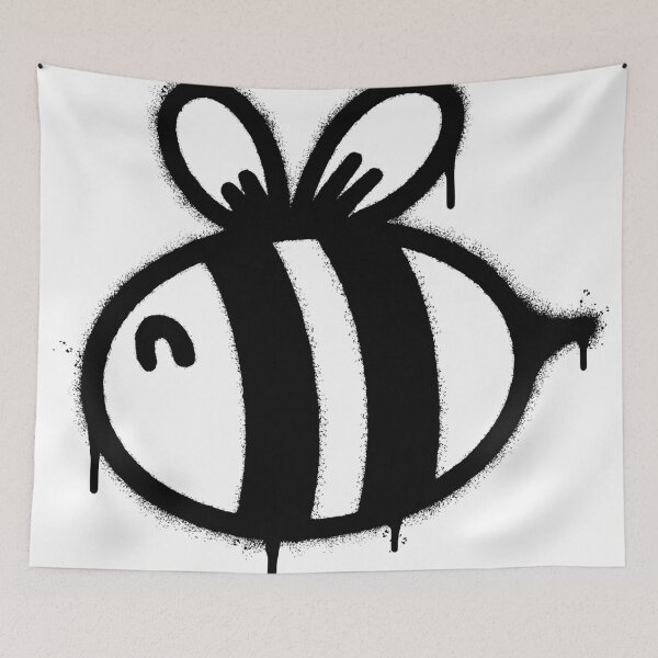 Item preview, Spray Paint Bee Design – Urban Street Art Honeybee Graphic with Dripping Effect designed and sold by WilliamsonMedia.