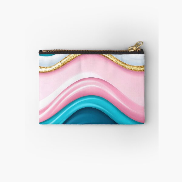 Item preview, 3D Colorful Waves With Gold Glitter Illustration designed and sold by GoldenTealArts.