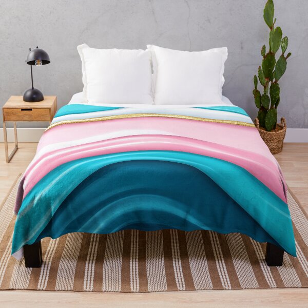 Item preview, 3D Colorful Waves With Gold Glitter Illustration designed and sold by GoldenTealArts.