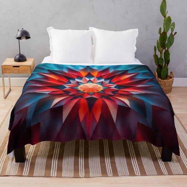 Item preview, Geometric Floral Burst in Bold Hues designed and sold by ArtComixHaven.