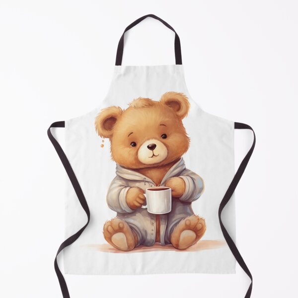 Item preview, Cute Teddy Bear Drinking Coffee in Pajamas designed and sold by CuteopiaGallery.
