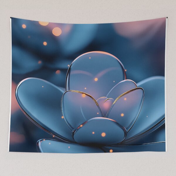 Item preview, Blue Glowing Lotus Flower 3D Render designed and sold by GoldenTealArts.