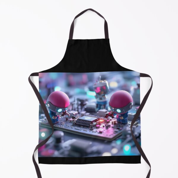 Item preview, Cute Robots Fixing Electronics: Whimsical Cartoon Scene designed and sold by Soul-Sparks.