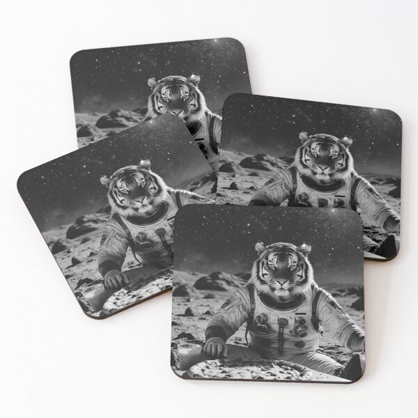 Item preview, Astronaut Tiger Dining on the Moon designed and sold by vk09.