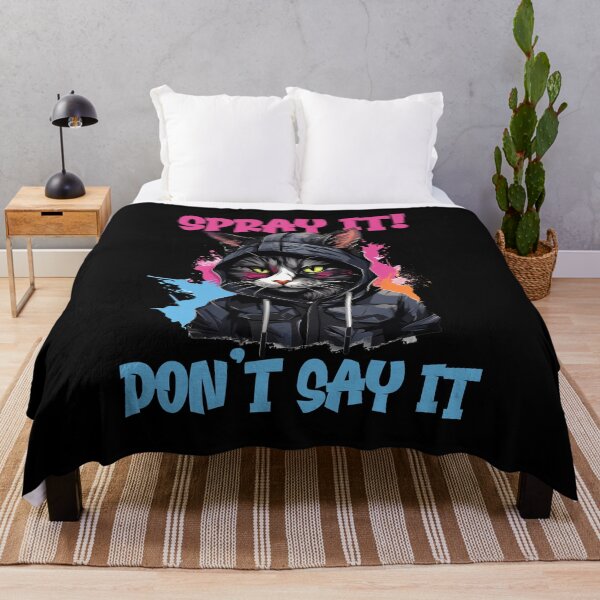 Item preview, Spray It Don’t Say It Graffiti Cat Design designed and sold by CleanDecor.