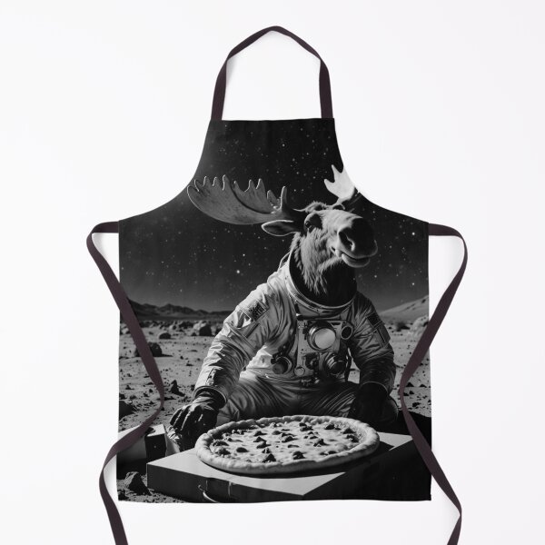 Item preview, Moose Astronaut Dining on Moonlit Pizza designed and sold by vk09.
