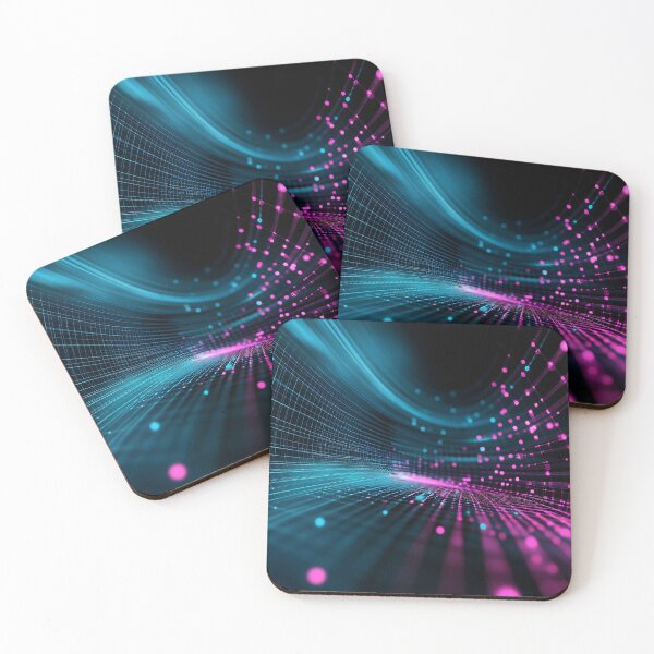 Item preview, Electric Pink and Blue Pixelated Grid Digital Art Print designed and sold by Soul-Sparks.